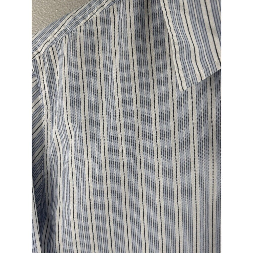 Gap Mens XL Blue Gray Thin Stripe Button Down Long Sleeve Cotton Classic Fit NWT - Picture 3 of 8